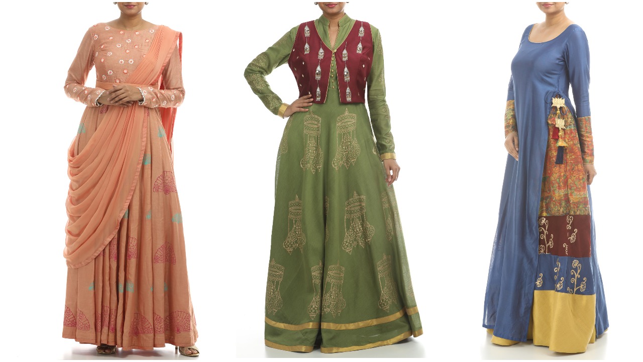 designer anarkali long dresses